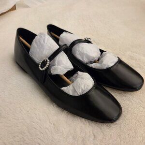 NIB J Crew Factory Mary Janes, black, size 8